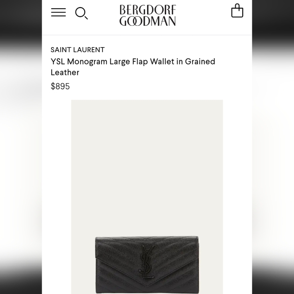 NEW!!! SAINT LAURENT YSL Monogram Large Flap Wallet in Grained Leather MSRP $895 - Picture 13 of 16